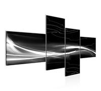 Runa Art Tableau Murale Salon Abstrait Noir Blanc Gris 4 Parties - 103245c