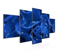 Runa Art - Tableau Roses Fleurs 200 x 100 cm 5 Parties XXL Decoration Murale Dessin Bleu 200451c
