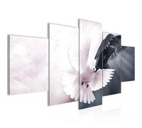 Runa Art - Tableau Sourd 200 x 100 cm 5 Parties XXL Decoration Murale Dessin Rose 037851c