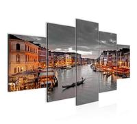 Runa Art - Tableau Venise Italie 200 x 100 cm 5 Parties XXL Decoration Murale Dessin Brown Gris 604351b