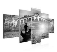 Runa Art - Tableau Venise Italie 200 x 100 cm 5 parties XXL Decoration Murale Dessin Noir et blanc 006651c