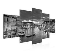 Runa Art Venise Italie Tableau Murale Impression sur Toile Intissee 5 Parties Canal Noir Et Blanc Chambre Salle 604353c