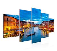 Runa Art Venise Italie Tableau Murale Impression sur Toile Intissee 5 Parties Ville Or Bleu Chambre Salle 604353a