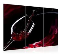 Runa Art Vin Cuisine Peinture Tableau Salon XXL Noir Rouge Salle à manger Verre 120 x 80 cm 3 Parties Decoration Murale 042231a