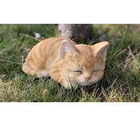 RUNADI Hi-Line Gift 87699-A Statue de Chat endormi Orange