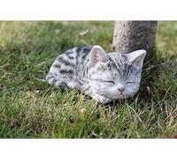 RUNADI Hi-Line Gift 87699-C Statue de Chat tigré Gris endormi 17,8 x 11,4 x 8,1 cm