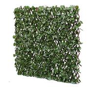 RUNADI Jardin Artificiel - Treillis Extensible en Bois de Saule Feuillage Artificiel Lierre foncé