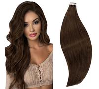RUNATURE Extension Cheveux Naturel Adhesif Marron 30cm 20 Pièces 30g Extension Adhesive Chatain Invisible #4