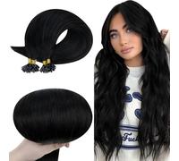 RUNATURE Extension Cheveux Naturel Keratine Noir de Jais 60cm Longue Extension Keratine Invisible 50 Mèches 50g #1