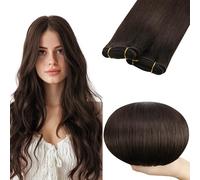 RUNATURE Extension Cheveux Naturel Tissage 55cm Brun Foncé Cheveux Humain 100g #2