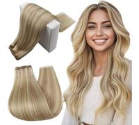 RUNATURE Extension Cheveux Naturel Tissage 55cm Longue Meche Blond Tissage Naturel Cheveux Humain 100g #18P60