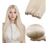 RUNATURE Extension Cheveux Naturel Tissage Blond 40cm 100g Extension Cheveux Humain Lisse #80