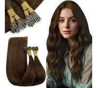 RUNATURE Extension Nano Ring Cheveux Naturel Brun #4 55cm 50s 50g Nano Ring Extensions 1g Invisible