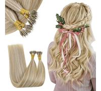 RUNATURE Extension Nano Ring CheveuxNaturel Brun Clair Mixte Blond Platine 30cm 40g/50s Invisible Cheveux Humain #8P60