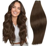 RUNATURE Tissage Naturel Cheveux Humain Brun 55 cm Longue Extension Cheveux Humain Lisse 100g #4