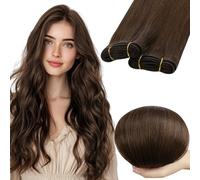 RUNATURE Tissage Naturel Cheveux Humain Maarron Lisse Extension Cheveux 30cm 70g Court #4