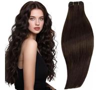 RUNATURE Tissage Naturel Cheveux Humain Marron Fonce Extension Cheveux Naturel Tissage Brun Lisse 40cm 100g #2
