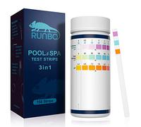 RUNBO 3 en 1 Testeur Piscine pour Eau de Piscine et Spa 150 Test durete d'eau pour Tester Chlore Libre, L'alcalinité Totale et pH