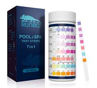 RUNBO 7 en 1 Testeur pour Eau de Piscine et Spa, 150 test pour tester chlore libre, le chlore total, le brome, la dureté totale, l’alcalinité totale, l’acide cyanurique et le pH