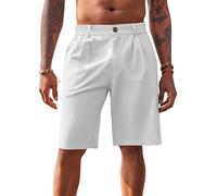 Runcati Bermuda pour homme, en coton, léger, pour l'été, le golf, les loisirs, avec élastique