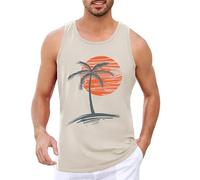 Runcati Débardeur imprimé pour homme - Sans manches - Pour le sport - Fitness - Gym - Entraînement - Coton respirant - T-shirt de bodybuilding, gris clair, L