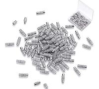 RUNCCI-YUN 100pcs Fermoirs en Laiton À Visser pour Bracelet et Collier, Barrel Vis Fermoirs Parfait pour la Confection de Bijoux(12 x 4 mm)(Argent)
