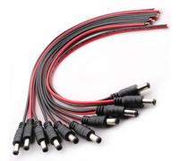 RUNCCI-YUN 10PCS 5.5 X 2.5mm DC Alimentation Pigtail Cables,18AWG 12V 5A DC d'alimentation Connecteur pour Vidéo Surveiller CCTV Caméra Câble LED Strip Connecteur DC