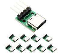 RUNCCI-YUN 10Pcs USB C Cartes de dérivation vers PCB 2,54 mm,USB C vers Dip 4 Broches Port a souder Montage sur Panneau DIY pour Le Chargement et la Transmission de données avec 4 Broches