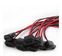 RUNCCI-YUN 10PCS USB Type C Connecteur Femelle, Montage sur Panneau avec 2 Fils Câble USB C et Boucle à Rainure à Pression