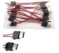 RUNCCI-YUN 12 Pièces connecteur USB C a souder prise Mâle,USB C 2 Fils Mâle connecteur panneau avec 70mm 24 AWG