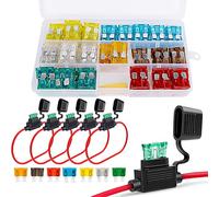 RUNCCI-YUN 120 pcs Assortis Voiture Fusible à Lame 12V-24V Fusible Mecanique,(5A 7.5A 10A 15A 20A 25A 30A) Fusibles pour Fusibles Auto Truck/RV/Camion/Moto+5 pcs Porte Fusible 12v