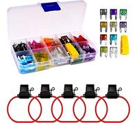 RUNCCI-YUN 120 pcs Assortis Voiture Mini Fusible à Lame 12V-24V, Fusible Mecanique,(2A/3A/5A/7.5A/10A/15A/20A/25A/30A/35A) Fusibles pour Fusibles Auto Truck/RV/Camion/Moto+5 pcs porte fusible 12v
