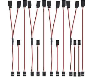 RUNCCI-YUN 13 pcs Câbles d'extension Servo, Servo Y Harnais,Jr Servo Extension, 3 Broches Cordon JR Plug - (3.93inch mâle à mâle,12.59inch Mâle à Femelle， 1 à 2 câbles Y)（5pcs 4pcs 4pcs）