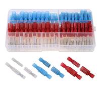 RUNCCI-YUN 130 pièces connecteur electrique,Cosse Câble Électrique, Mâle et Femelle Connecteurs Bullet Kit, Isolées Cosse Electrique Cylindriques (3 tailles différentes)(24-10AWG)