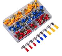 RUNCCI-YUN 150 Pièces Piggyback Connecteur à Sertir Électrique Set, Bornes Isolées à Sertir, Cosse a Sertir, Cosses Electriques, 22-16/16-14/12-10 AWG, Rouge, Bleu, Jaune