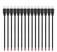 RUNCCI-YUN 15PCS câble prise USB,soudable câble USB 2.0 mâle,2 broches Connecteurs USB câble,USB rallonge de câble pour appareils USB installés ou réparation de remplacement DIY (30cm)