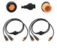 RUNCCI-YUN 2 Paires Câble d'extension séparateur en Y 3Pin ebike Femelle et mâle 1T2 Câble de vélo électrique Connecteur étanche 3pin pour Lampes ebike, capteurs d'engrenages et Freins