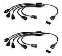 RUNCCI-YUN 2 Pièces 1 à 5 Câble répartiteur ARGB câbles d'extension 5V 3 broches femelle vers SM 3 broches mâle,Répartiteur de Ventilateur ARGB,pour ventilateurs RGB et bandes LED(noir)