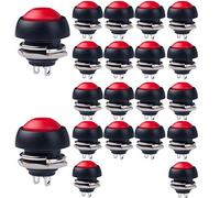 RUNCCI-YUN 20pcs 12mm Mini Momentané Interrupteur À Bouton Poussoir, Bouton Poussoir Étanche,1A 250VAC / 3A 125VAC Rond Interrupteur À Bouton Poussoir, pour Raspberry Pi DIY