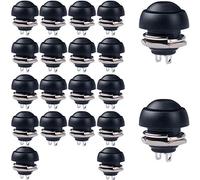 RUNCCI-YUN 20pcs 12mm Mini Momentané Interrupteur À Bouton Poussoir, Bouton Poussoir Étanche,1A 250VAC / 3A 125VAC Rond Interrupteur À Bouton Poussoir, pour Raspberry Pi DIY