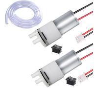 RUNCCI-YUN 2Pcs DC 12V 370 Mini Pompe auto-amorçante Eau à Membrane à Vide électrique Micro pour Machine à thé AquariumWater Cooling(Avec bornes pré-câblées）
