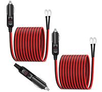 RUNCCI-YUN 3 Pcs Adaptateur Mâle pour Allume-Cigare avec Câble d'alimentation 1m 12V/24V Universel, pour onduleur de Voiture, Pompe à air, Tasse électrique