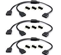 RUNCCI-YUN 3 Pièces Câble répartiteur ARGB 5V 3 broches câbles d'extension 1 à 2,Répartiteur de Ventilateur femelle vers femelle pour boîtiers d'ordinateur,et ventilateurs 5V (30cm, noir)