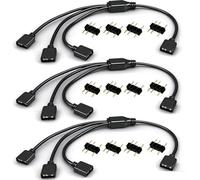 RUNCCI-YUN 3 Pièces Câble répartiteur ARGB 5V 3 broches câbles d'extension 1 à 3,Répartiteur de Ventilateur femelle vers femelle,pour boîtiers d'ordinateur,et ventilateurs 5V (30cm, noir)