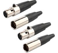 RUNCCI-YUN 4 PCS Connecteur XLR 5 broches à souder，Connecteurs XLR 5 broches,connecteurs XLR mâle/femelle,prise de câble micro,prise audio microphone（XLR 2 mâles/2 femelles ）