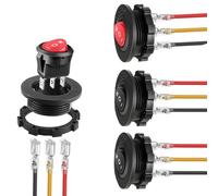 RUNCCI-YUN 4Pcs interrupteur a bascule 12v, interrupteurs à bascule ronds 6A/250V AC 10A/125V DC SPST 3Broches 3 positions i ON/OFF/ON Commutateur avec boîtierétanche pour Voiture,Camion