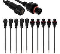 RUNCCI-YUN 5 Paires Connecteurs Etanches 5 Broches,Plug Mâle Femelle 5 Broches IP67 M12 Connecteurs électrique étanches avec Câble d'Extension 24WG 20CM pour voiture, camion, bateau, bande LED