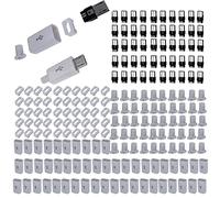 RUNCCI-YUN 50 pièces Micro USB Type B Femelle 180 degrés, Avant 5pin/arrière 4pin SMD SMT à souder pour téléphone Electronique Raspberry DIY,avec boîtier Blanc