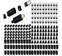 RUNCCI-YUN 50 pièces Micro USB Type B Mâle180 degrés, Avant 5pin/arrière 4pin SMD SMT à souder pour téléphone Electronique Raspberry DIY,avec boîtier Noir