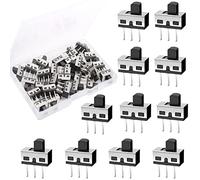 RUNCCI-YUN 50pcs Mini Interrupteur à Glissière 3 Broches 2 Positions 1P2T SPDT Panneau Commutateur à Glissière Vertical Micro AC 125V 2A, 5 mm